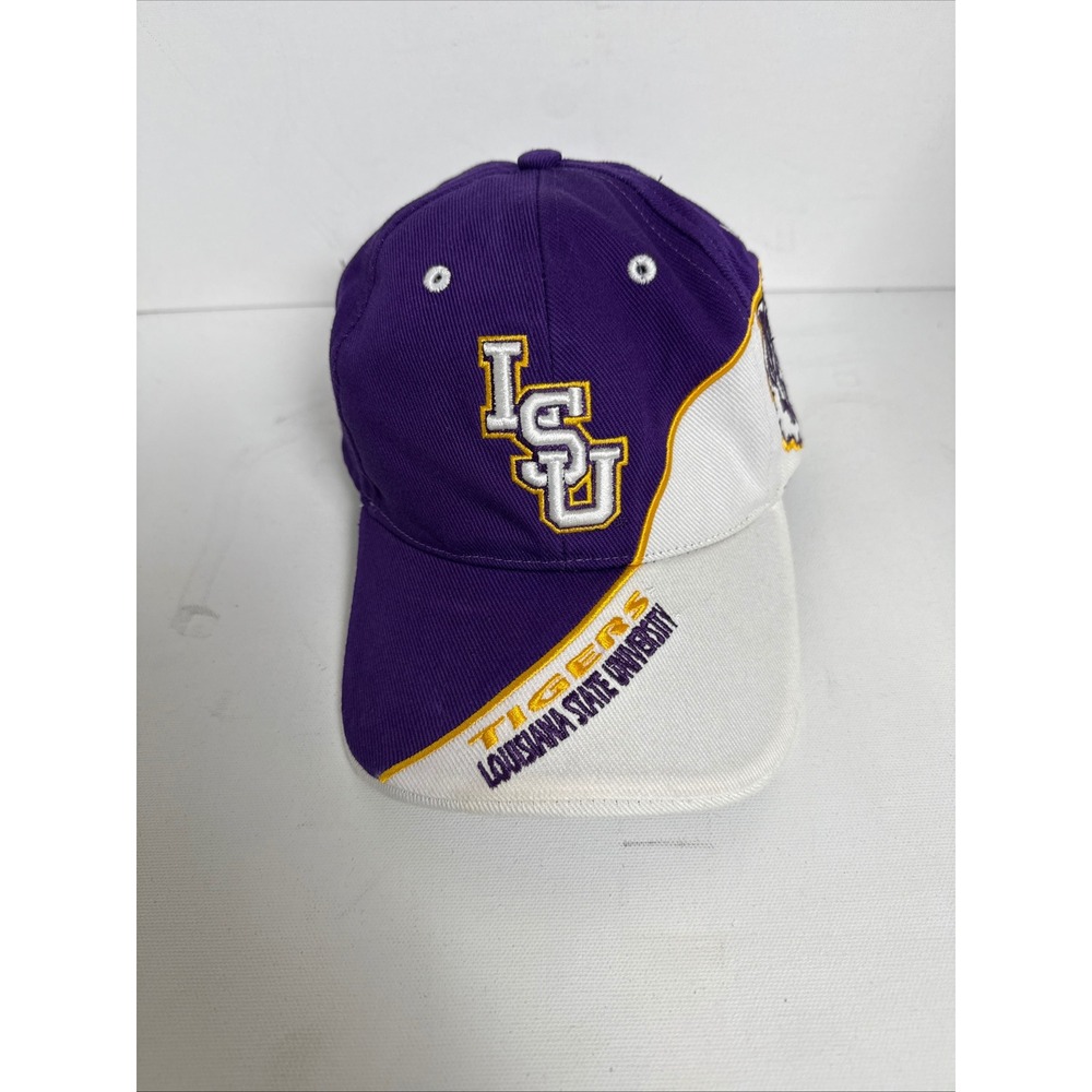 LSU Tigers Vtg Hat Men OSFA Purple White  Adjustable Baseball Cap NCAA Fan Gear